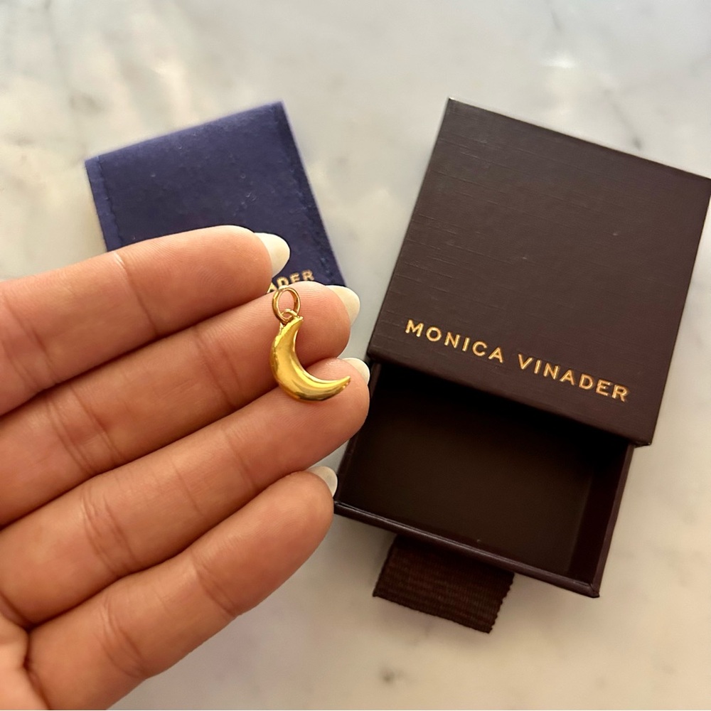 Monica Vinader 18ct Gold Vermeil Crescent Moon Pendant Charm
